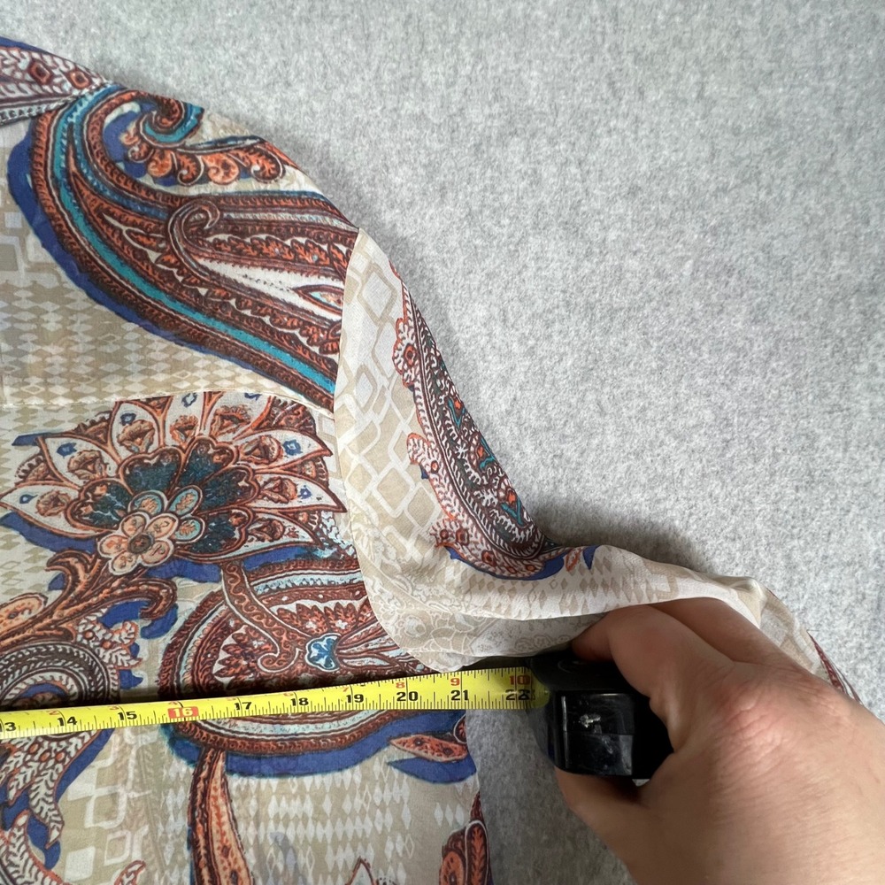 Chicos 1 Paisley Button Up Tunic Blouse Shirt Top Sheer Boho Artsy Boho Layering - Picture 13 of 13